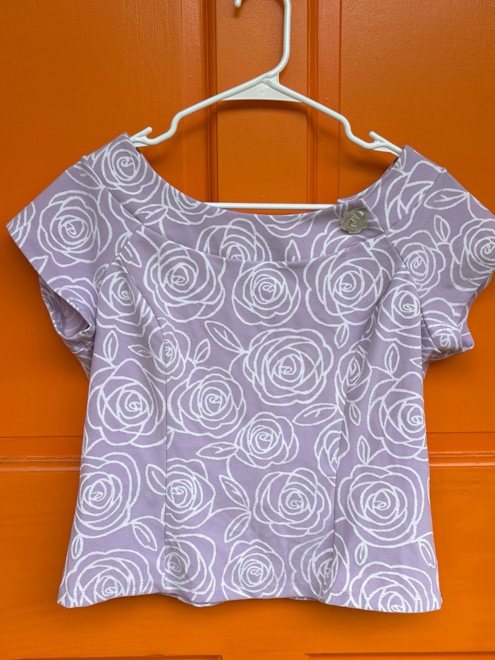 Hanky Panky Lavender Rose Print Crop Top